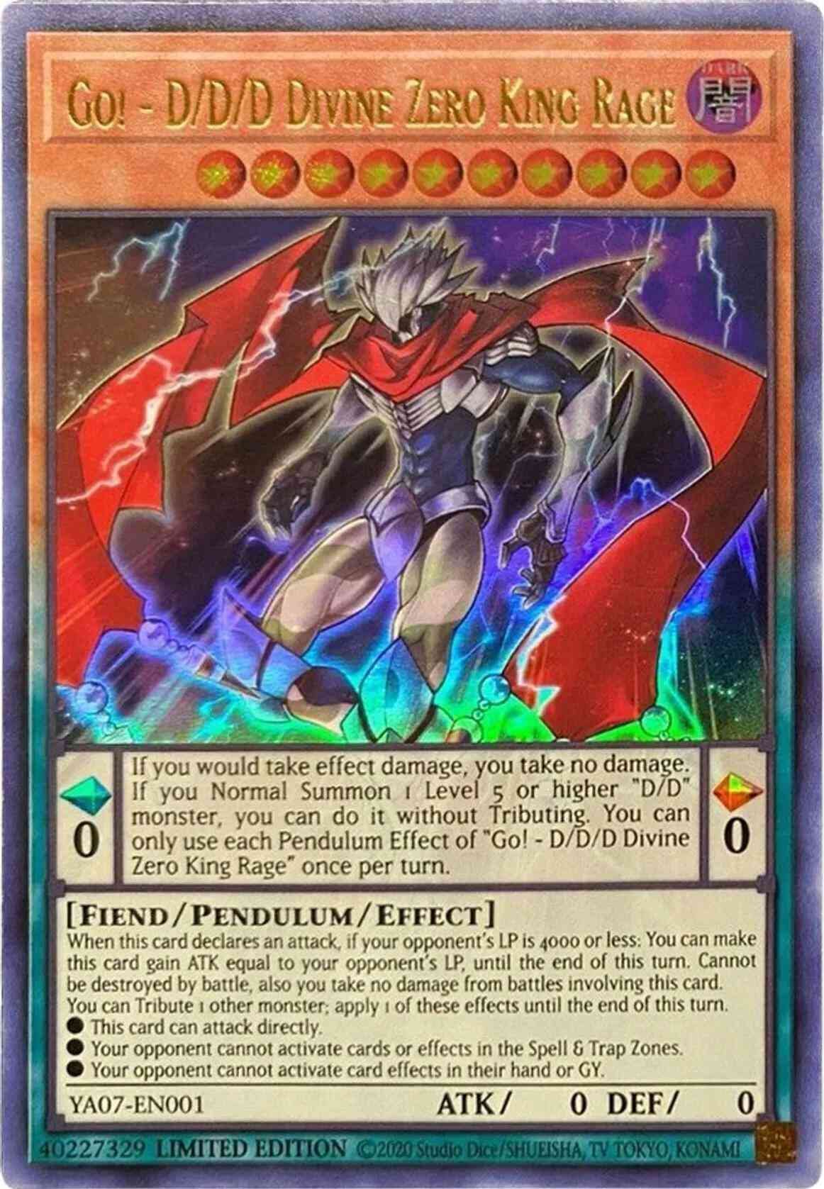 Go! - D/D/D Divine Zero King Rage - YA07-EN001 - Ultra Rare - Limited