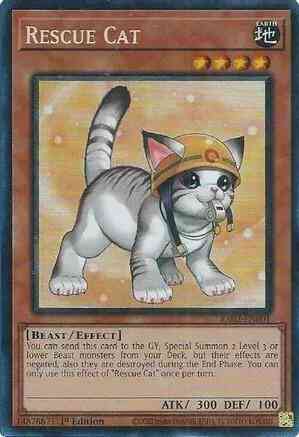 Rescue Cat - Alternate Art - RA02-EN001 - Prismatic Collector's Rare - 1st Edition