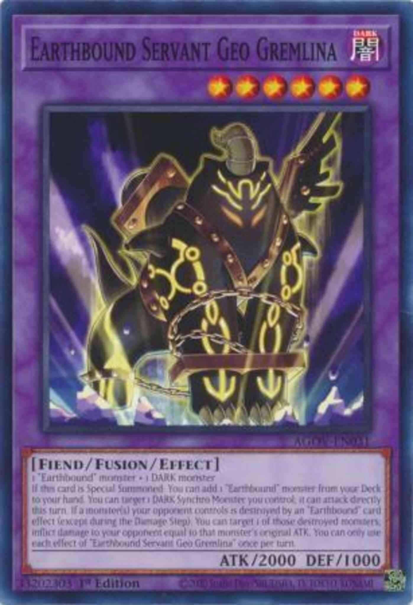 Earthbound Servant Geo Gremlina - AGOV-EN031 - Common - 1st Edition