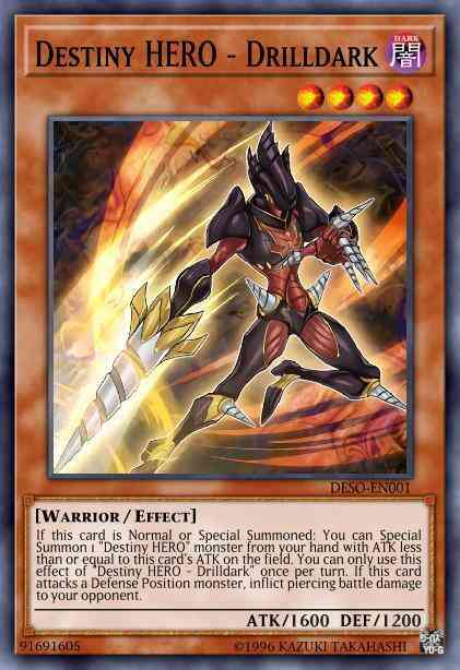 Destiny HERO - Drilldark - DESO-EN001 - Super Rare - 1st Edition