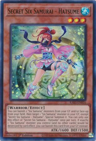 Secret Six Samurai - Hatsume - RA03-EN016 - Ultra Rare - 1st Edition