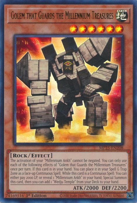 Golem that Guards the Millennium Treasures - MP25-EN208 - Ultra Rare - 1st Edition