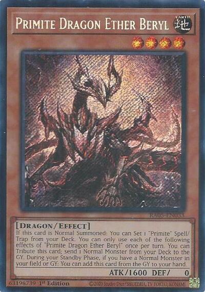Primite Dragon Ether Beryl - RA05-EN033 - Secret Rare - 1st Edition