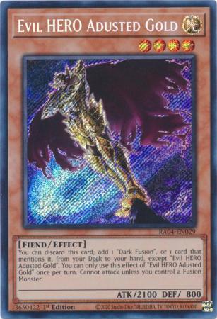 Evil HERO Adusted Gold - RA04-EN029 - Secret Rare - 1st Edition