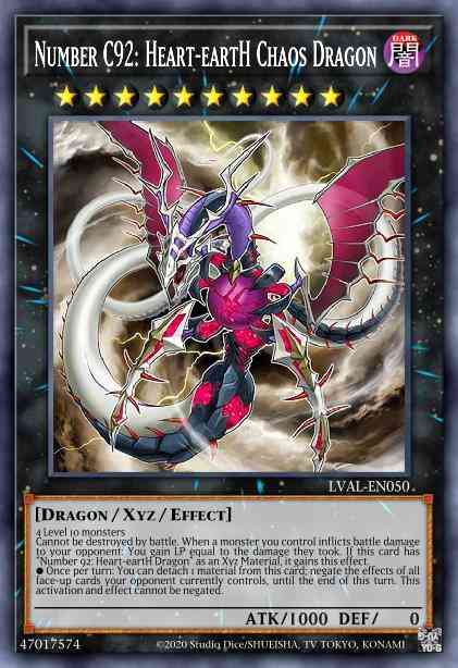 Number C92: Heart-eartH Chaos Dragon - LVAL-EN050 - Rare - 1st Edition