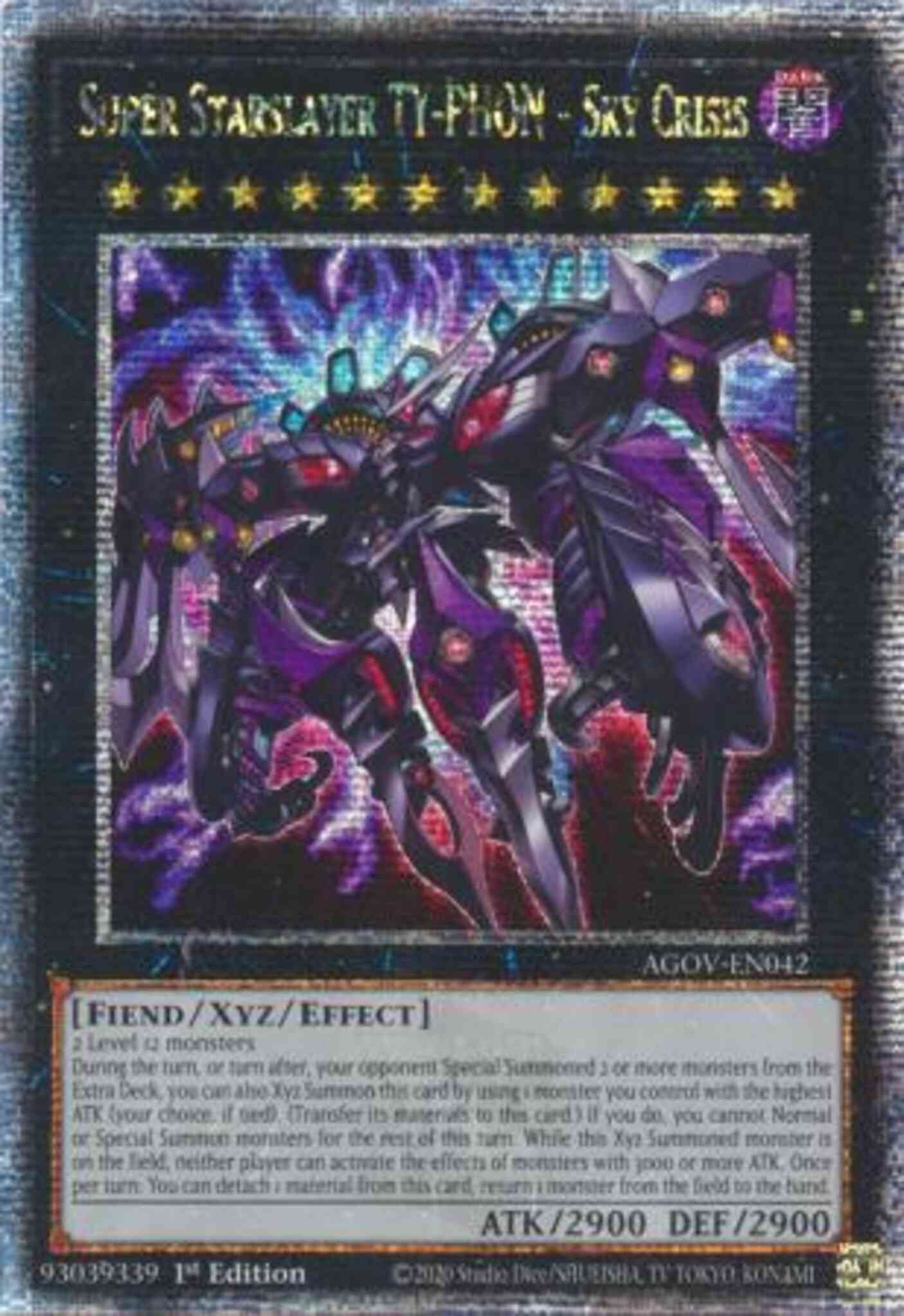 Super Starslayer TY-PHON - Sky Crisis - AGOV-EN042 - Quarter Century Secret Rare - 1st Edition