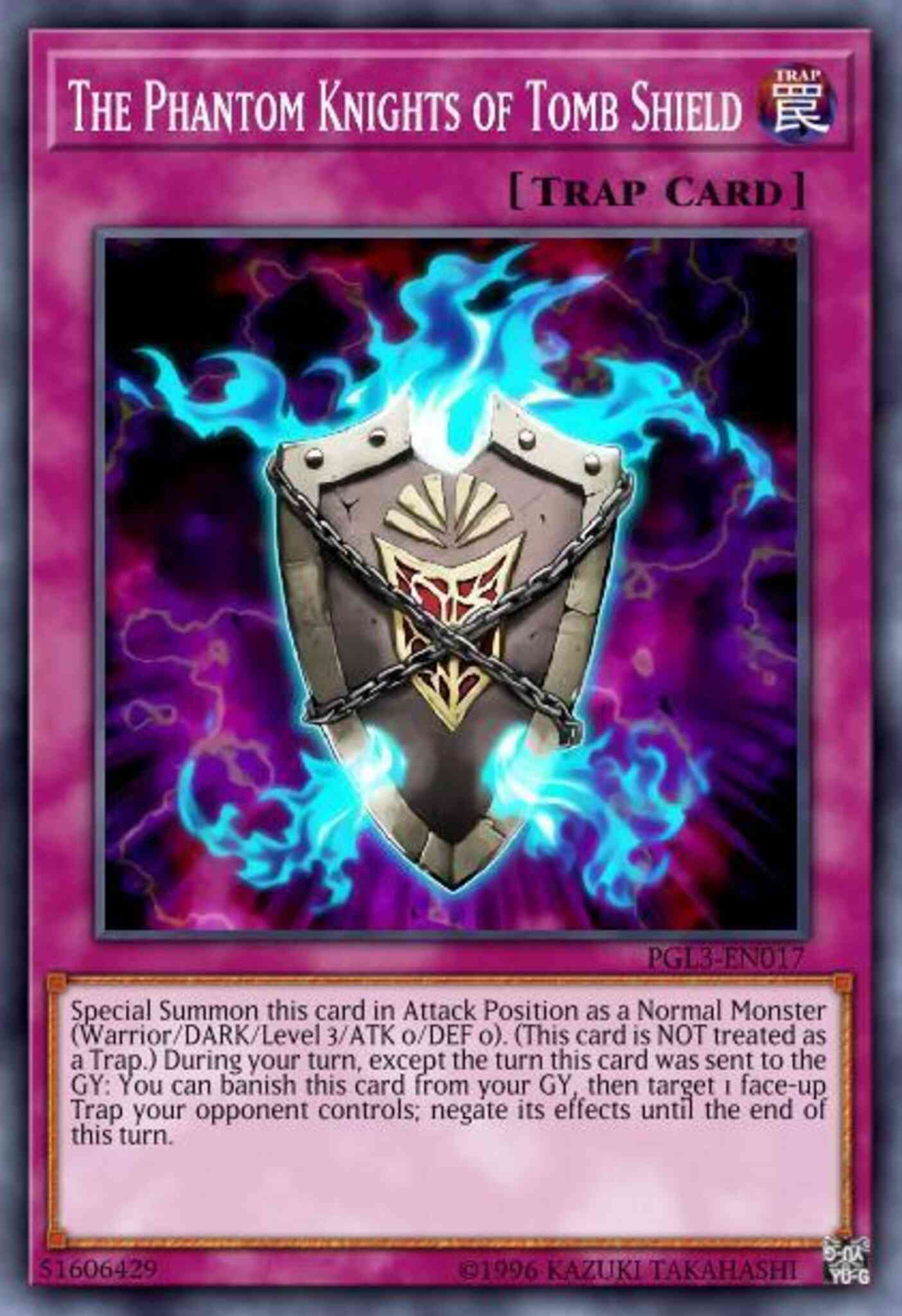 The Phantom Knights of Tomb Shield - PGL3-EN017 - Gold Secret Rare - 1st Edition