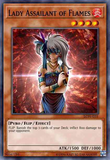 Lady Assailant of Flames - LON-035 - Common - 1st Edition