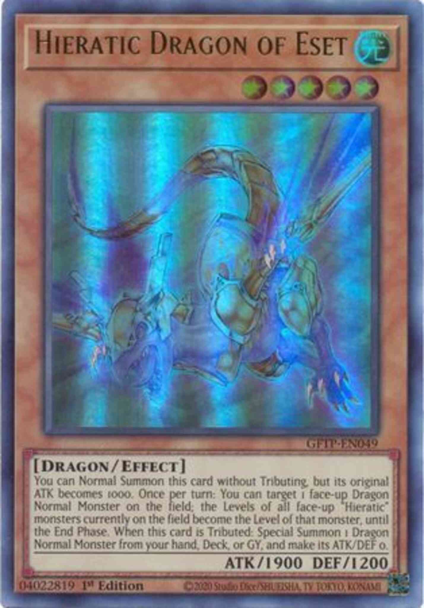 Hieratic Dragon of Eset - GFTP-EN049 - Ultra Rare - 1st Edition