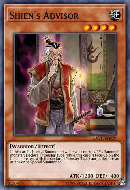Shien's Advisor - EXVC-EN029 - Super Rare - 1st Edition