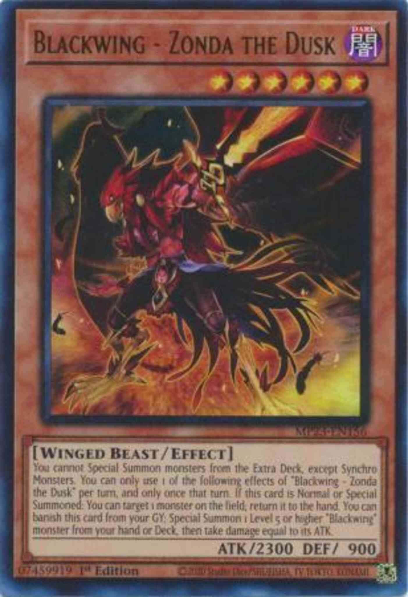 Blackwing - Zonda the Dusk - MP23-EN156 - Ultra Rare - 1st Edition
