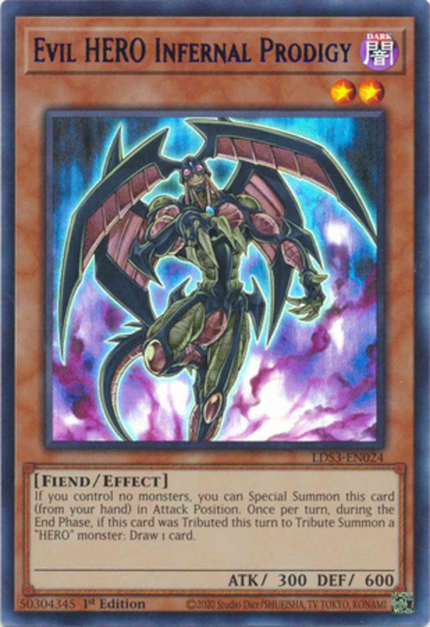 Evil HERO Infernal Prodigy - Blue - LDS3-EN024 - Ultra Rare - 1st Edition