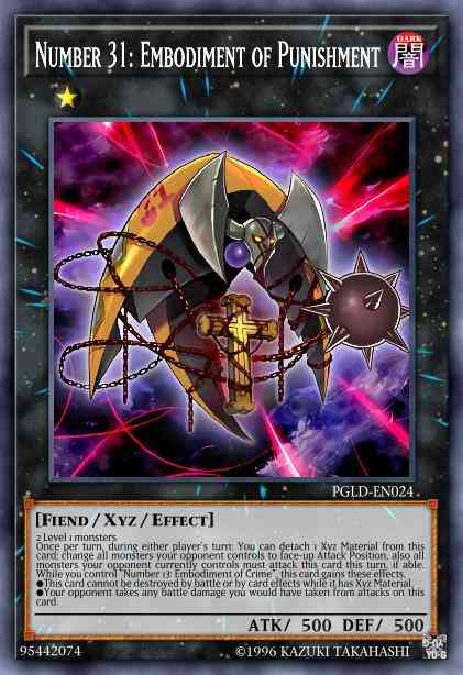 Number 31: Embodiment of Punishment - PGLD-EN024 - Gold Secret Rare - 1st Edition