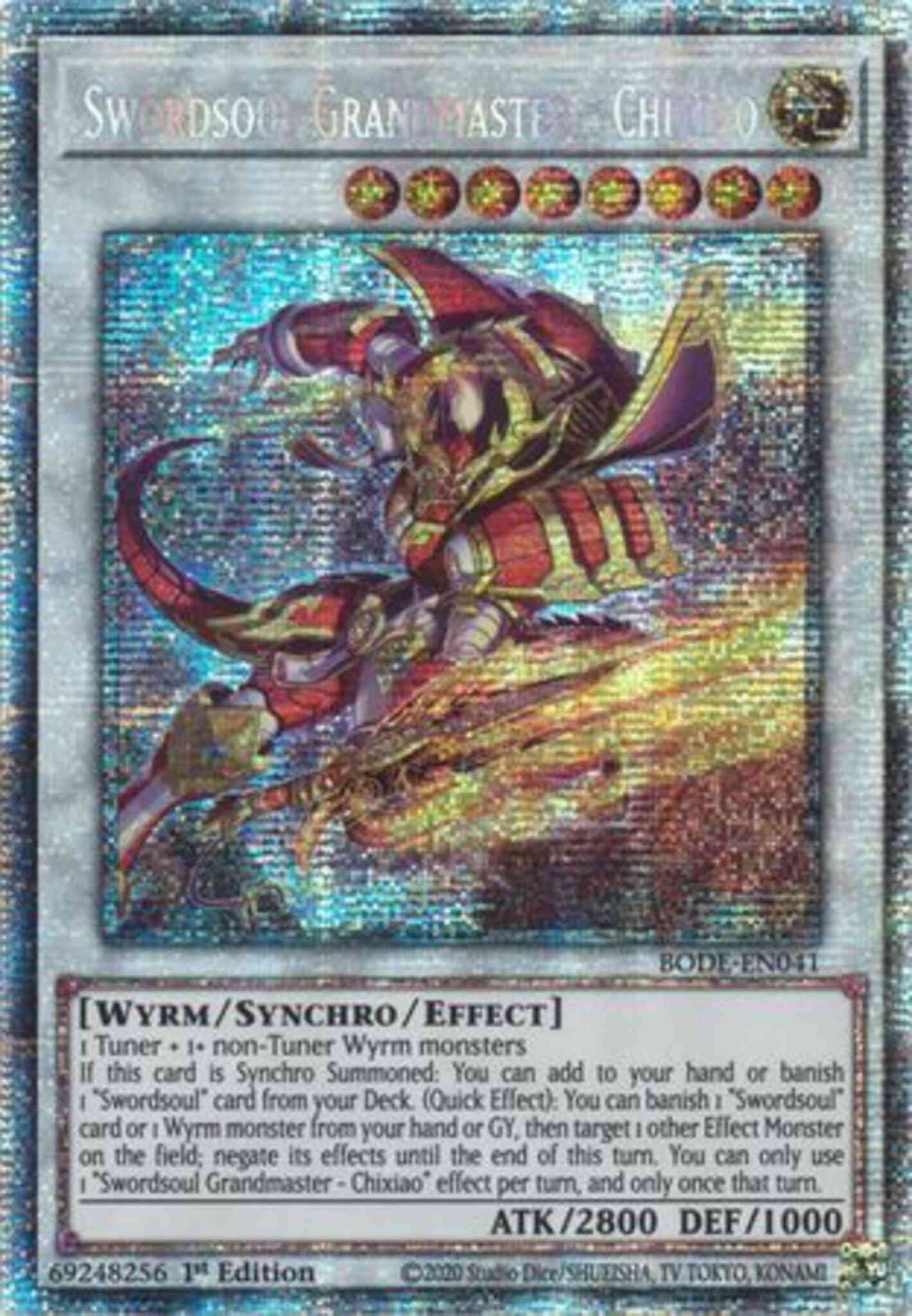 Swordsoul Grandmaster - Chixiao - BODE-EN041 - Starlight Rare - 1st Edition
