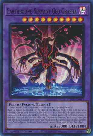 Earthbound Servant Geo Grasha - MZMI-EN031 - Super Rare - 1st Edition