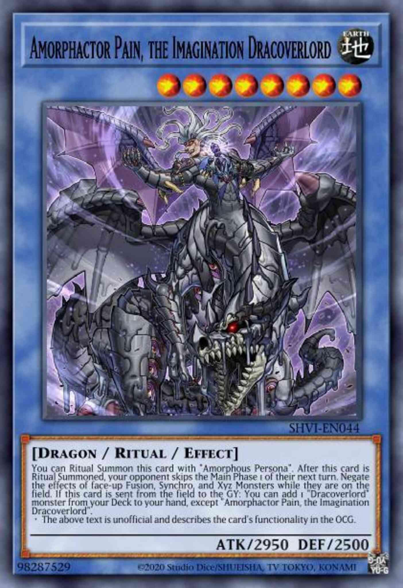 Amorphactor Pain, the Imagination Dracoverlord - SHVI-EN044 - Super Rare - 1st Edition