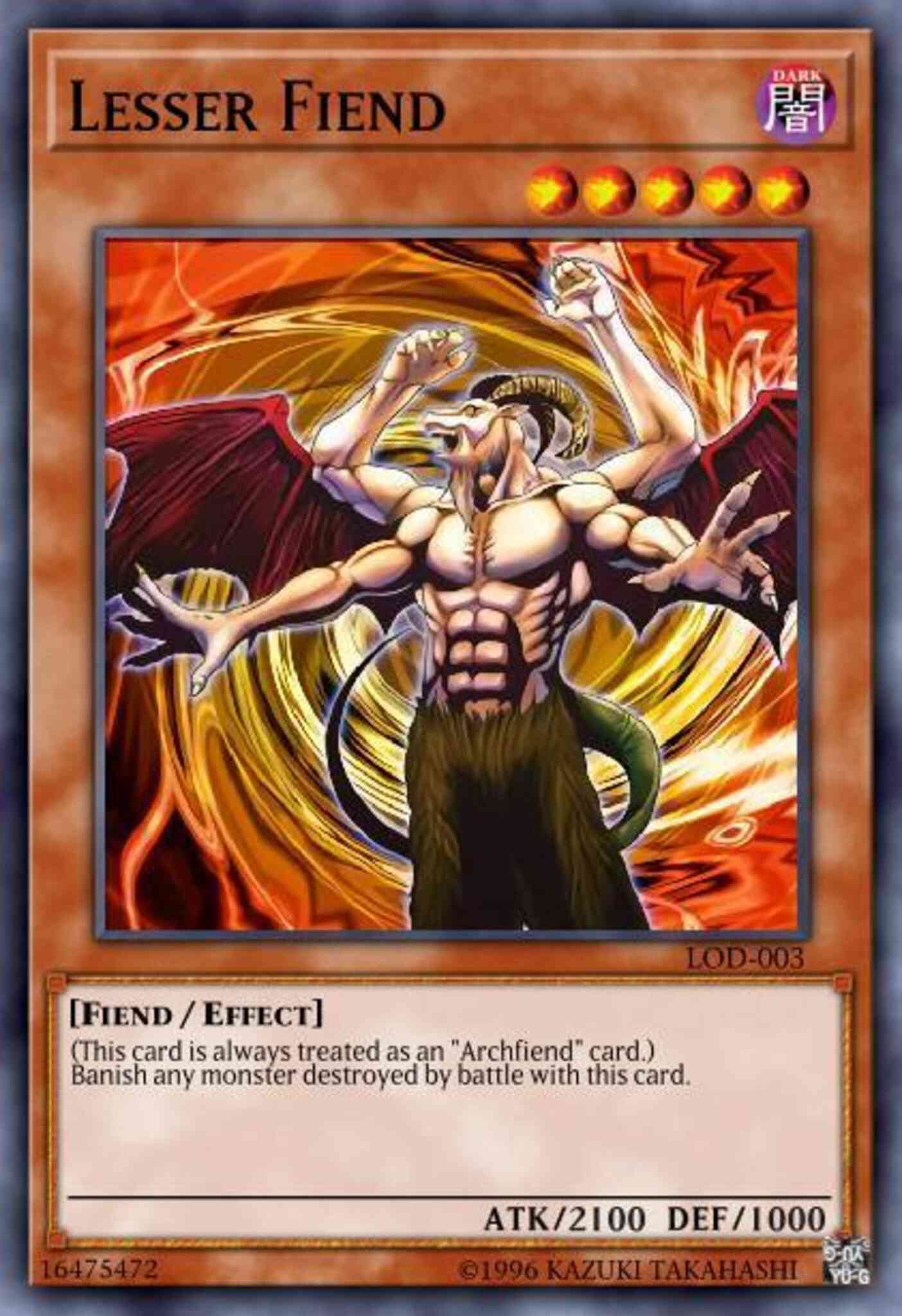 Lesser Fiend - LOD-003 - Rare - 1st Edition