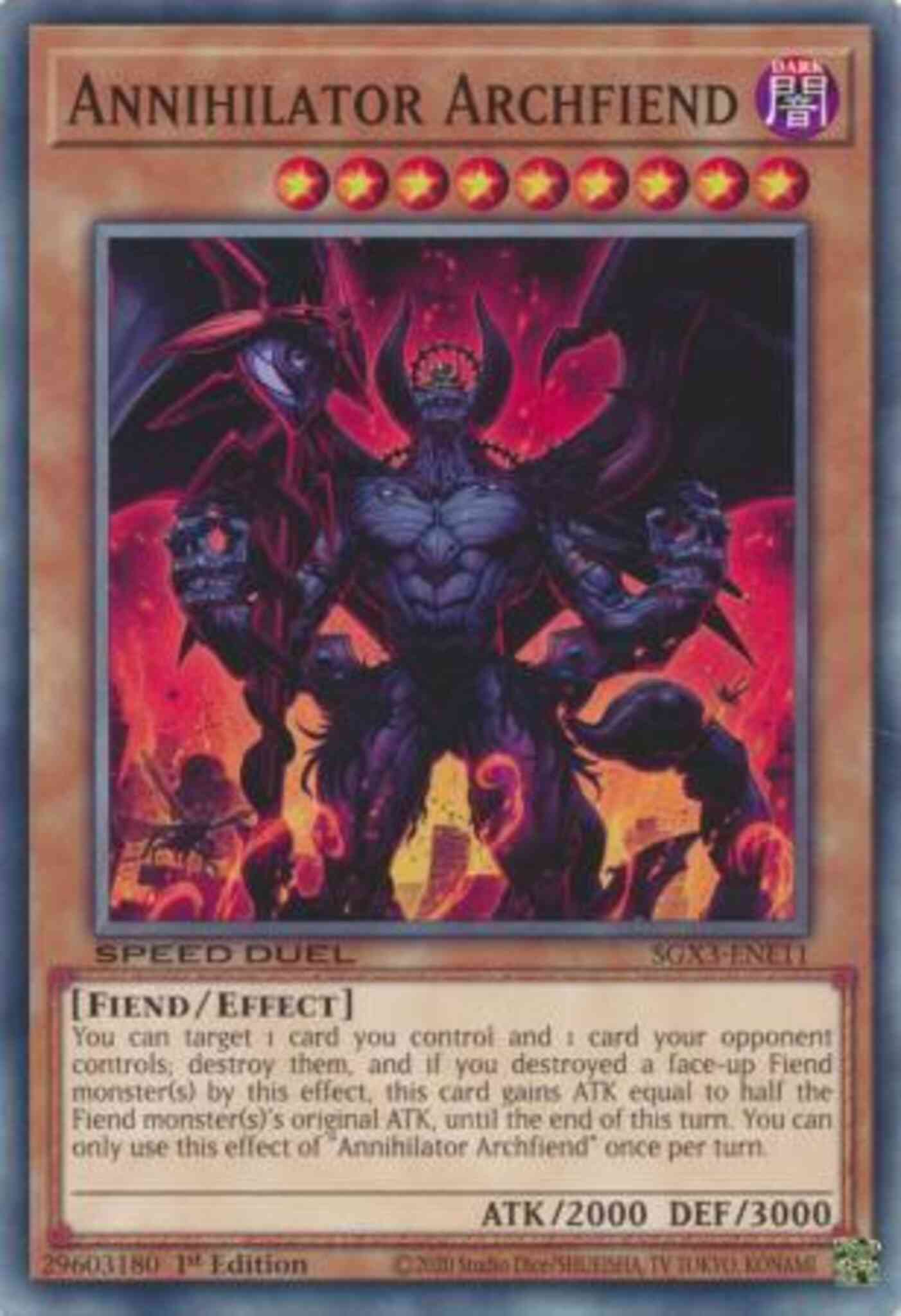 Annihilator Archfiend - SGX3-ENE11 - Common - 1st Edition