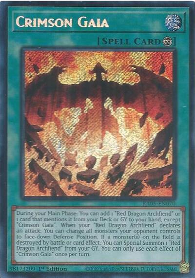 Crimson Gaia - RA05-EN070 - Secret Rare - 1st Edition