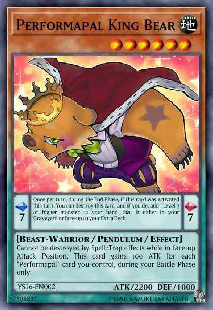Performapal King Bear - YS16-EN002 - Ultra Rare - 1st Edition