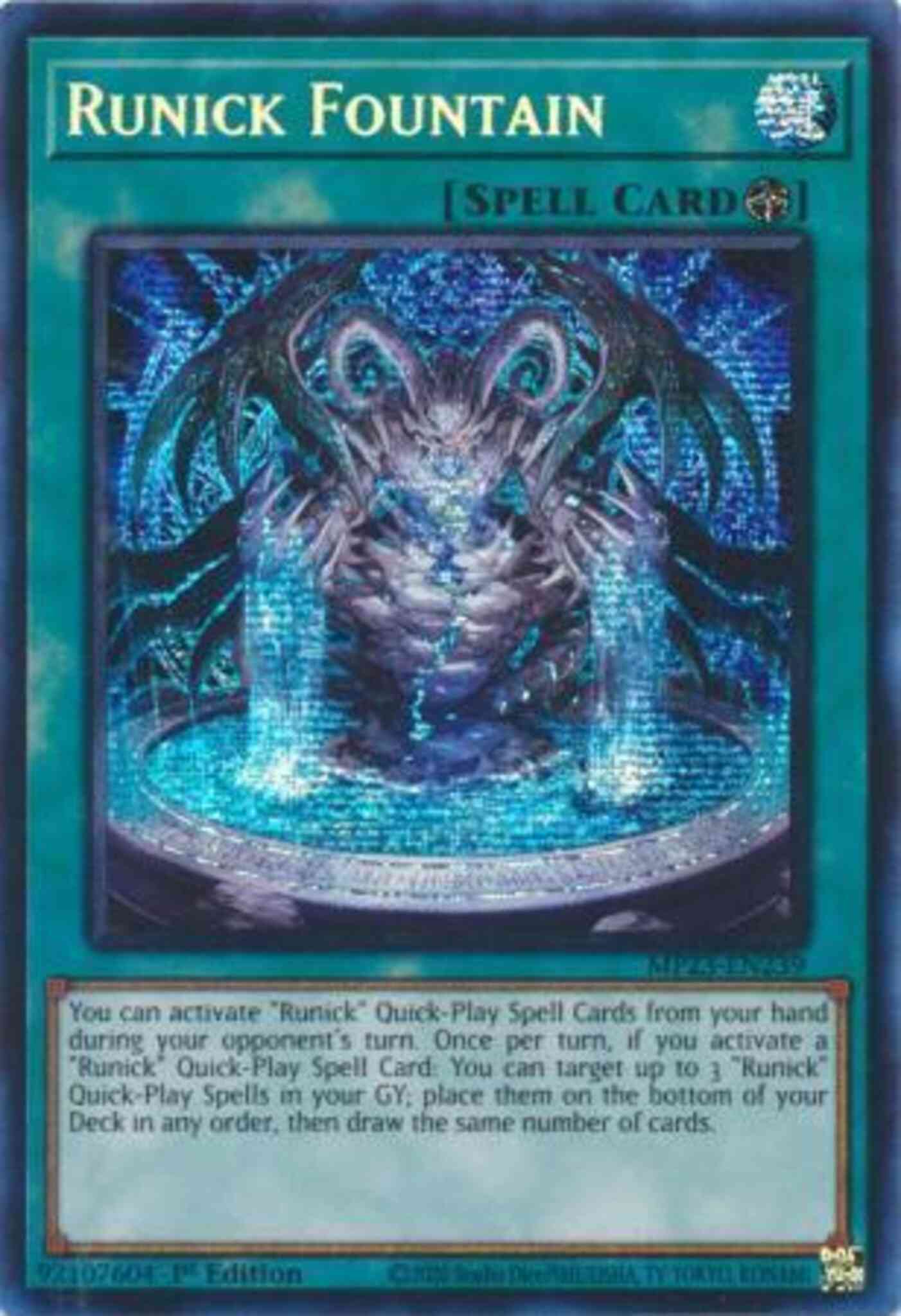 Runick Fountain - MP23-EN239 - Prismatic Secret Rare - 1st Edition