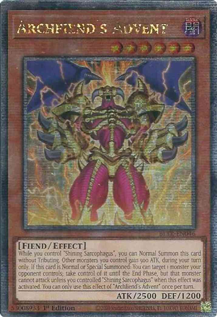 Archfiend's Advent - BLTR-EN046 - Quarter Century Secret Rare - 1st Edition