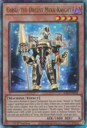 Girsu, the Orcust Mekk-Knight - RA03-EN026 - Prismatic Ultimate Rare - 1st Edition