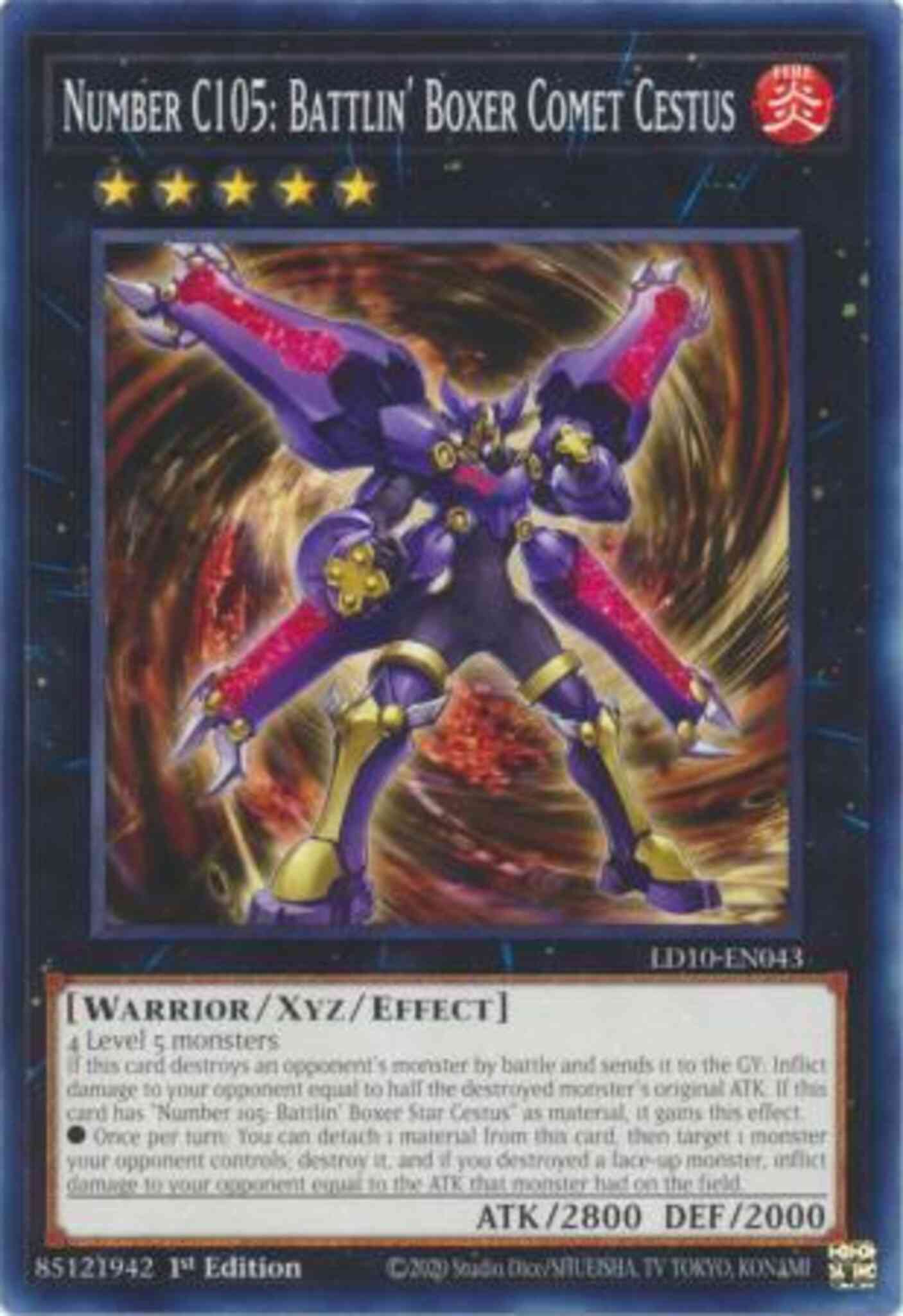 Number C105: Battlin' Boxer Comet Cestus - LD10-EN043 - Common - 1st Edition