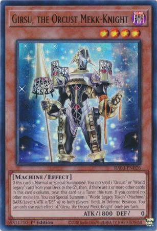 Girsu, the Orcust Mekk-Knight - RA03-EN026 - Ultra Rare - 1st Edition
