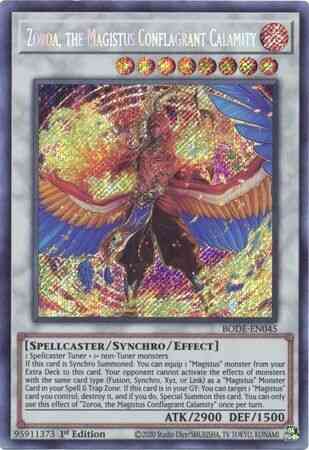 Zoroa, the Magistus Conflagrant Calamity - BODE-EN045 - Secret Rare - 1st Edition