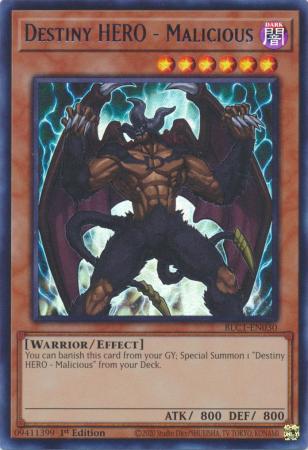 Destiny HERO - Malicious - Silver - BLC1-EN030 - Ultra Rare - 1st Edition