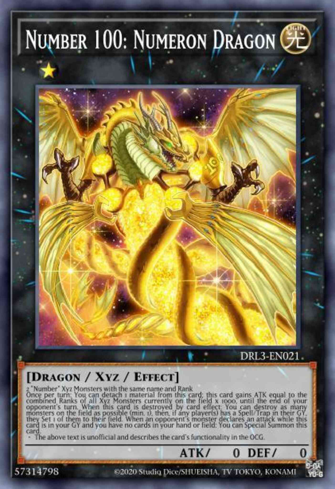 Number 100: Numeron Dragon - DLCS-EN117 - Ultra Rare - 1st Edition