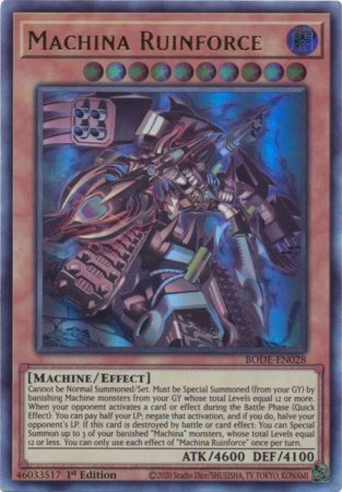 Machina Ruinforce - BODE-EN028 - Ultra Rare - 1st Edition