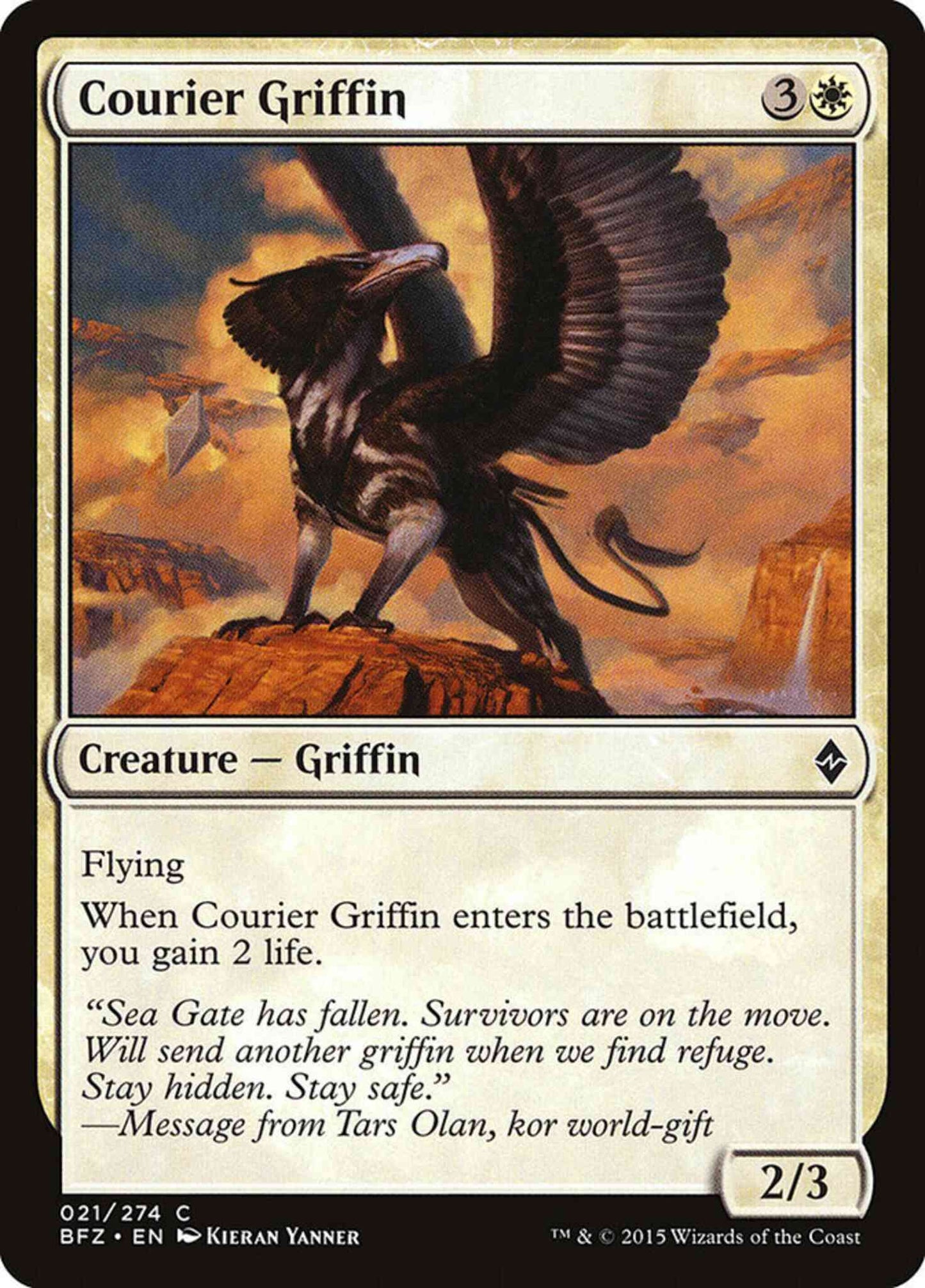 Courier Griffin [21] [Battle for Zendikar] [Non-Foil]