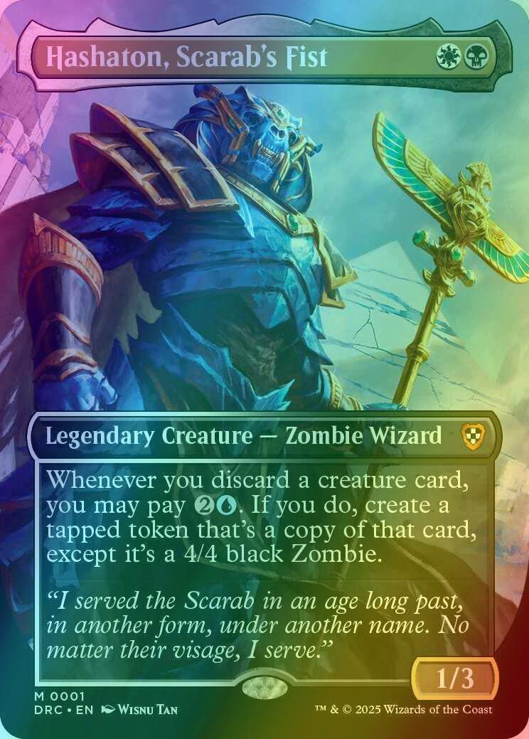 Hashaton, Scarab's Fist [1] [Borderless] [Aetherdrift: Commander] [Foil]