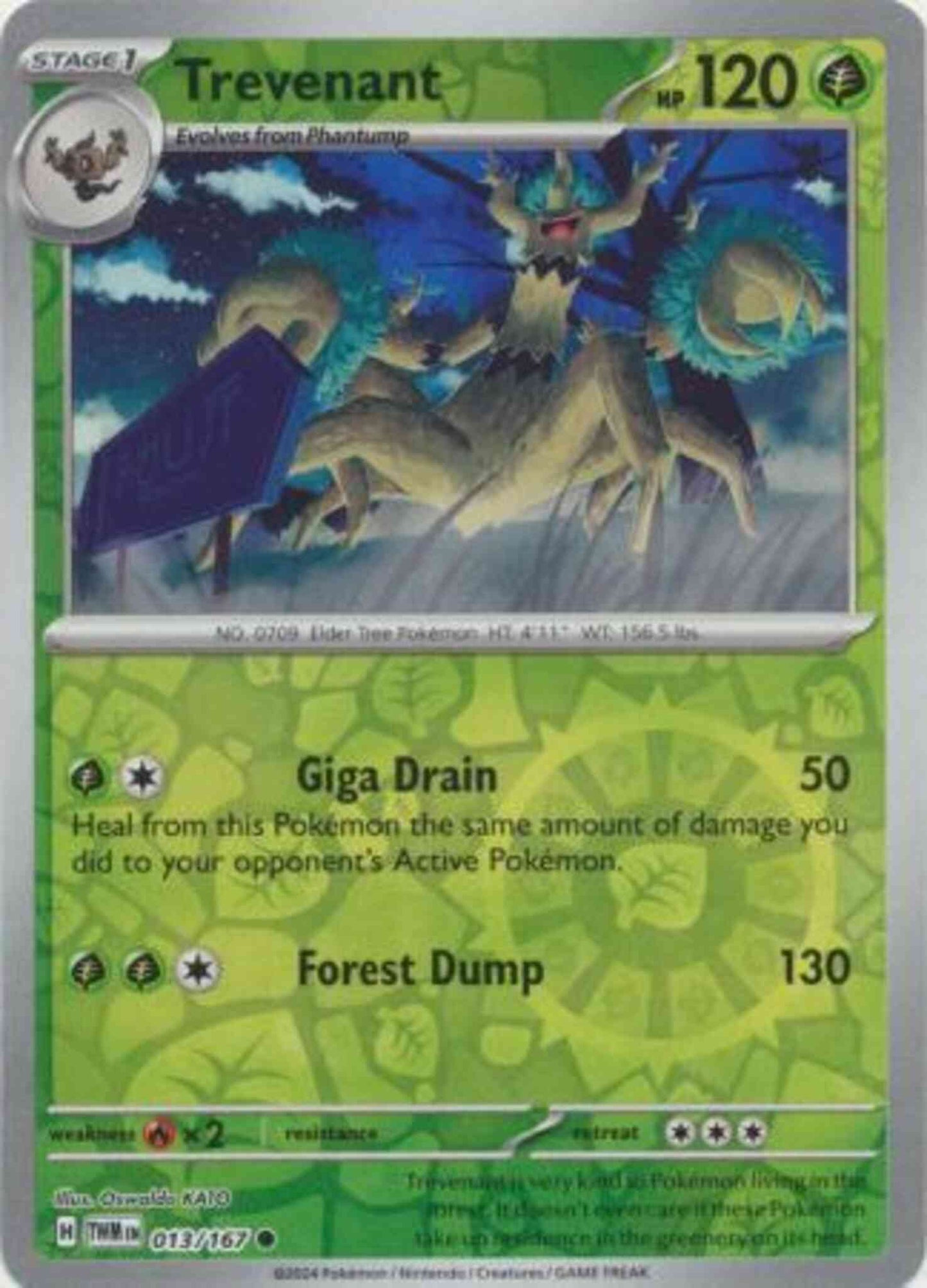 Trevenant - 013/167 - Common [sv06-013] [Reverse Holo]