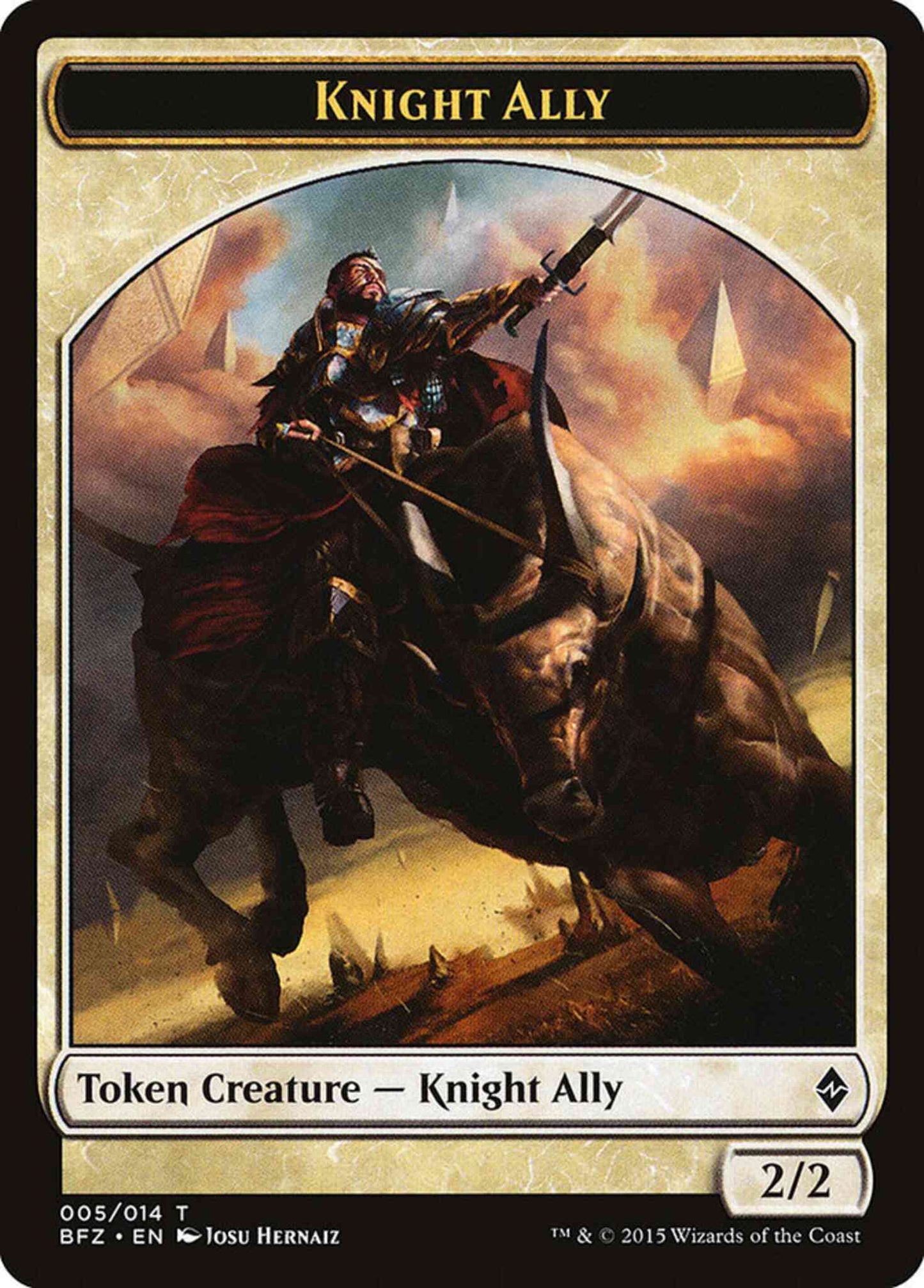 Knight Ally Token [05] [Battle for Zendikar Tokens] [Non-Foil]
