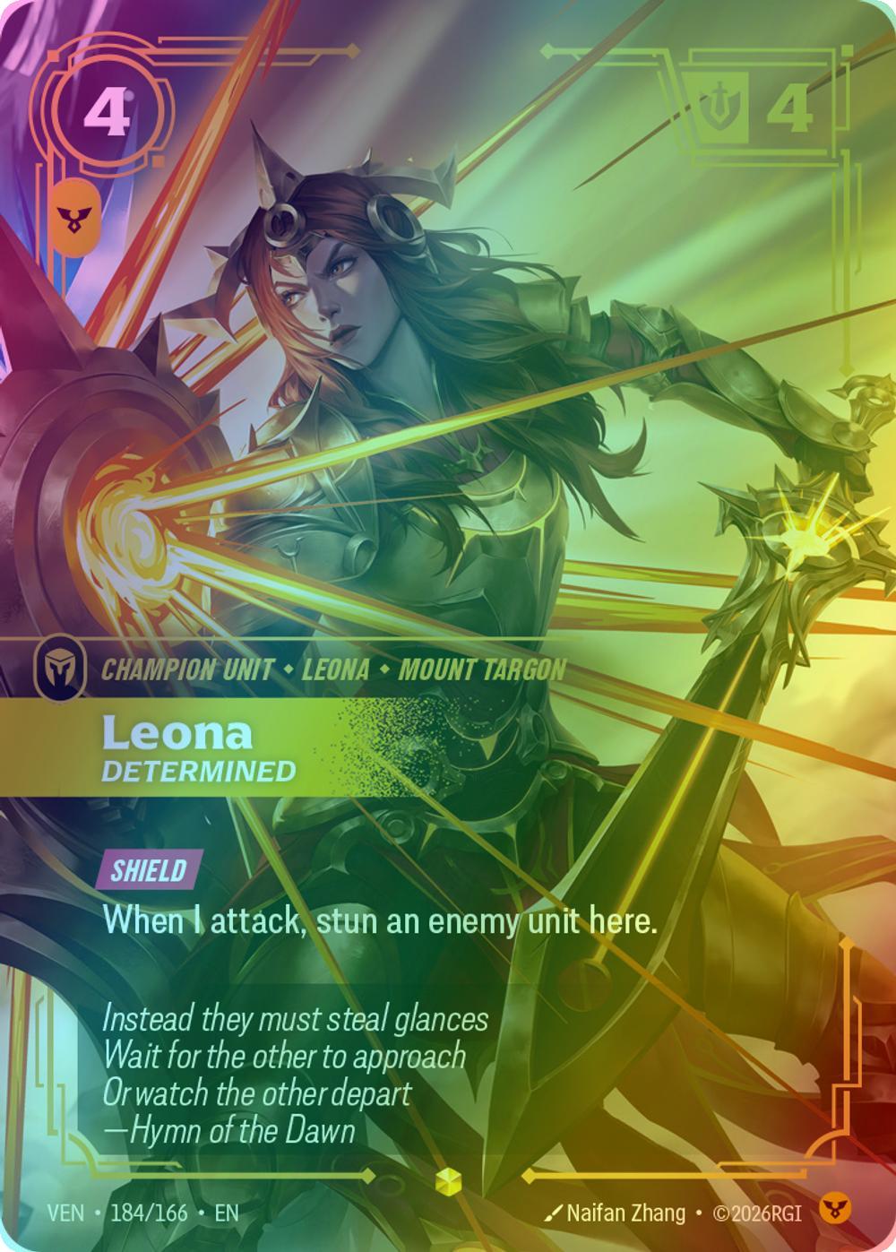 Leona - Determined (Overnumbered) - 184/166 [Vendetta] [Foil]