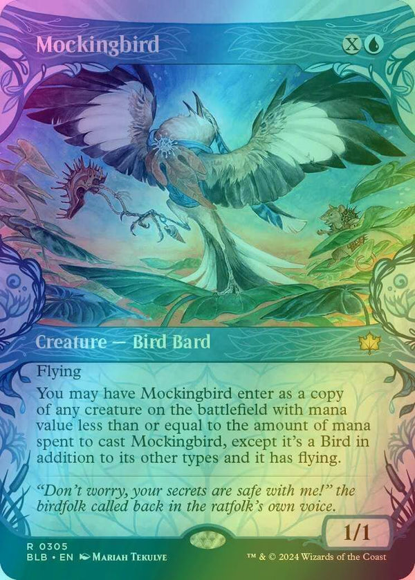 Mockingbird [305] [Woodland Showcase] [Bloomburrow] [Foil]