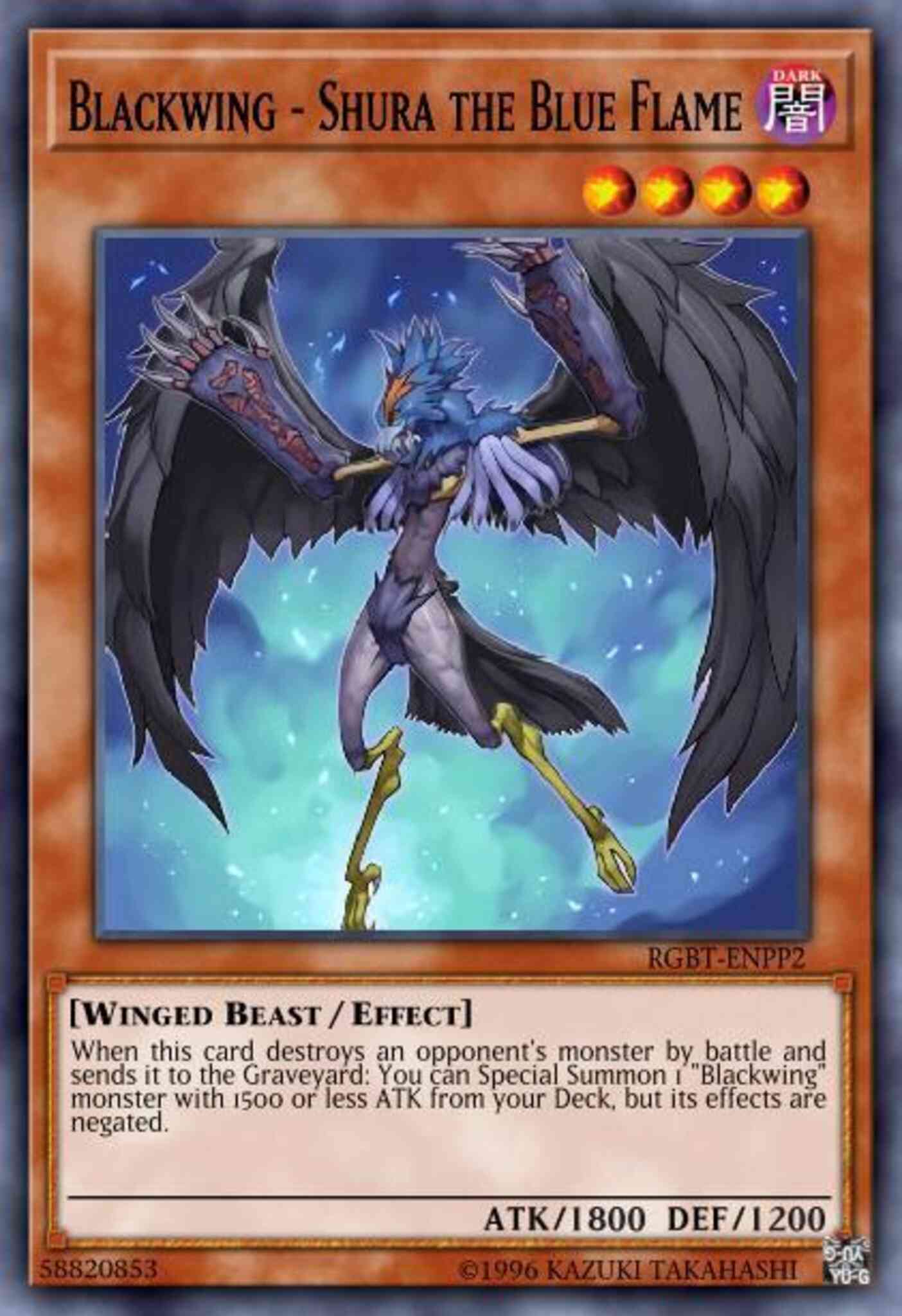 Blackwing - Shura the Blue Flame - RGBT-EN011 - Common - 1st Edition