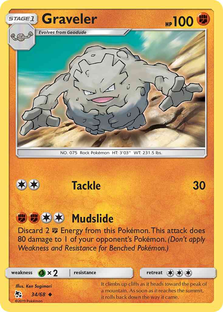 Graveler - 34/68 - Uncommon [sm115-34] [Reverse Holo]