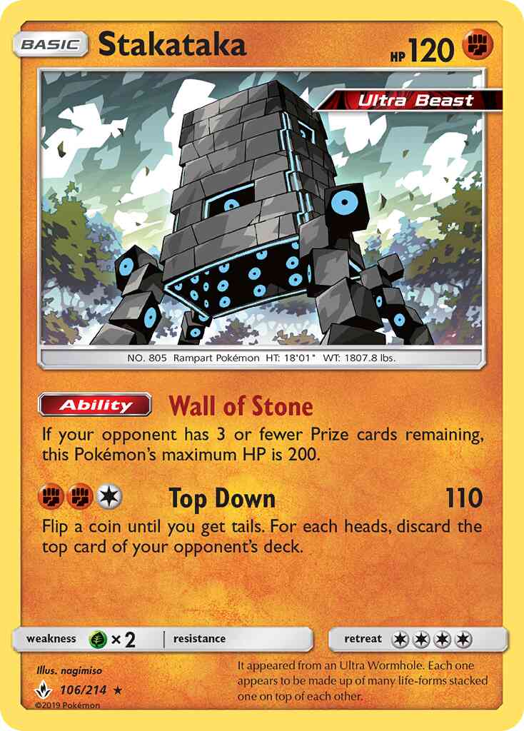 Stakataka - 106/214 - Rare Holo [sm10-106] [Holo]