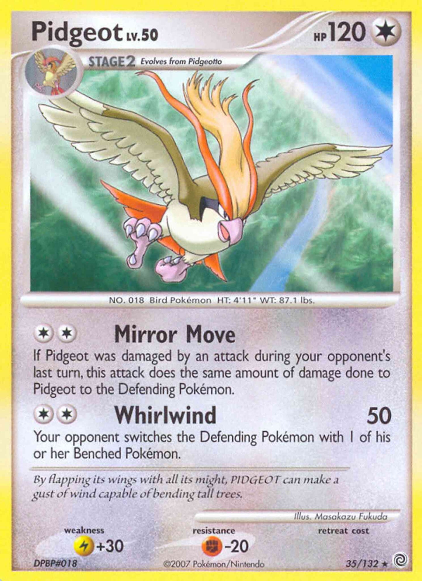 Pidgeot - 35/132 - Rare [dp3-35] [Reverse Holo]