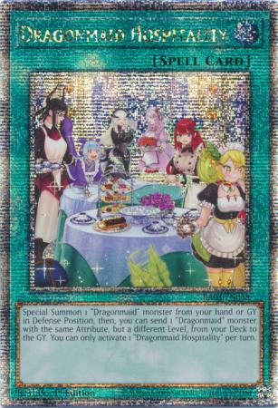 Dragonmaid Hospitality - Alternate Art - RA03-EN068 - Quarter Century Secret Rare - 1st Edition
