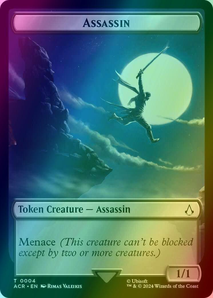 Assassin Token (04) // A Mysterious Creature Token (08) [Assassin's Creed: Tokens] [Foil]