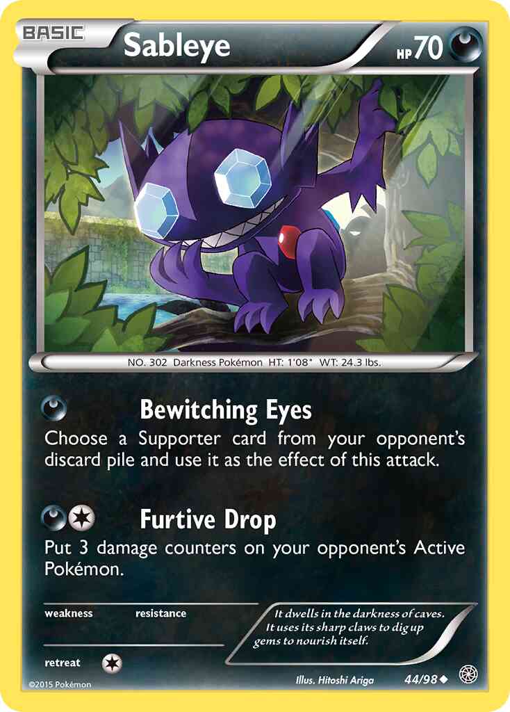 Sableye - 44/98 - Uncommon [xy7-44] [Non-Holo]