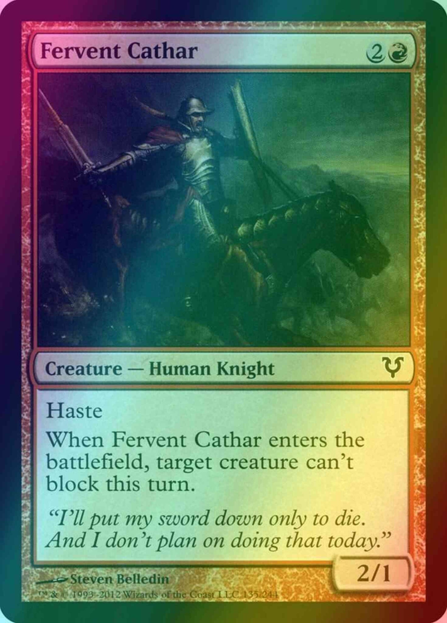 Fervent Cathar [135] [Avacyn Restored] [Foil]