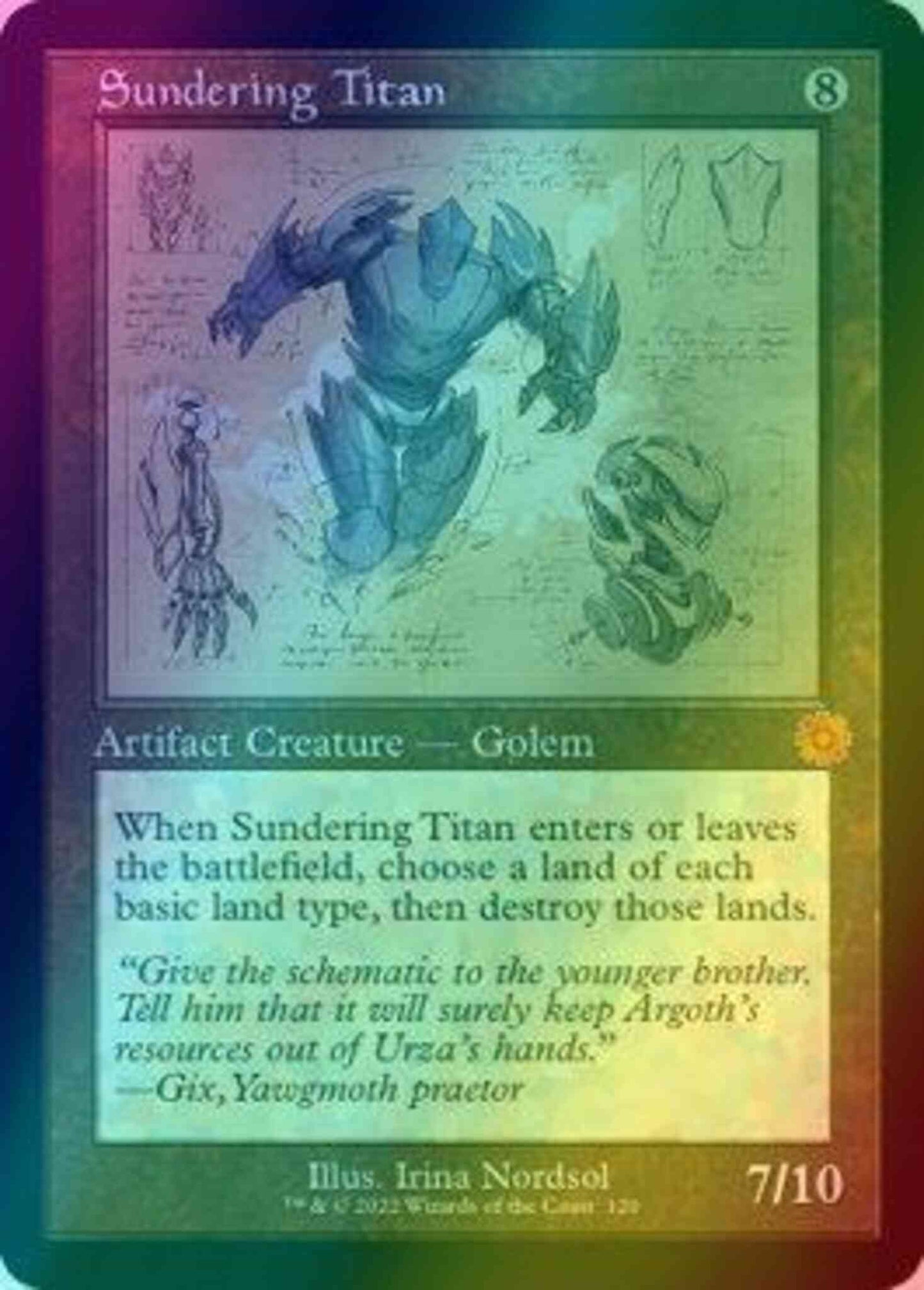 Sundering Titan [120] [Retro Frame] [Schematic] [The Brothers' War Retro Artifacts] [Foil]