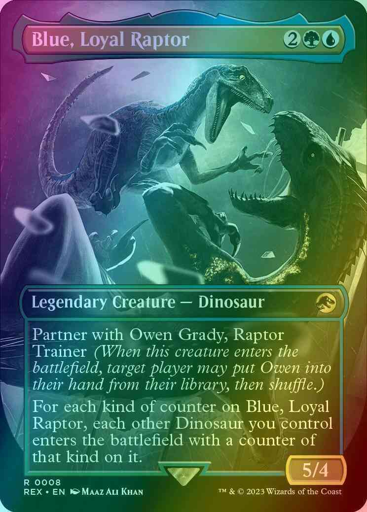 Blue, Loyal Raptor [8] [Borderless] [Universes Beyond: Jurassic World Collection] [Foil]