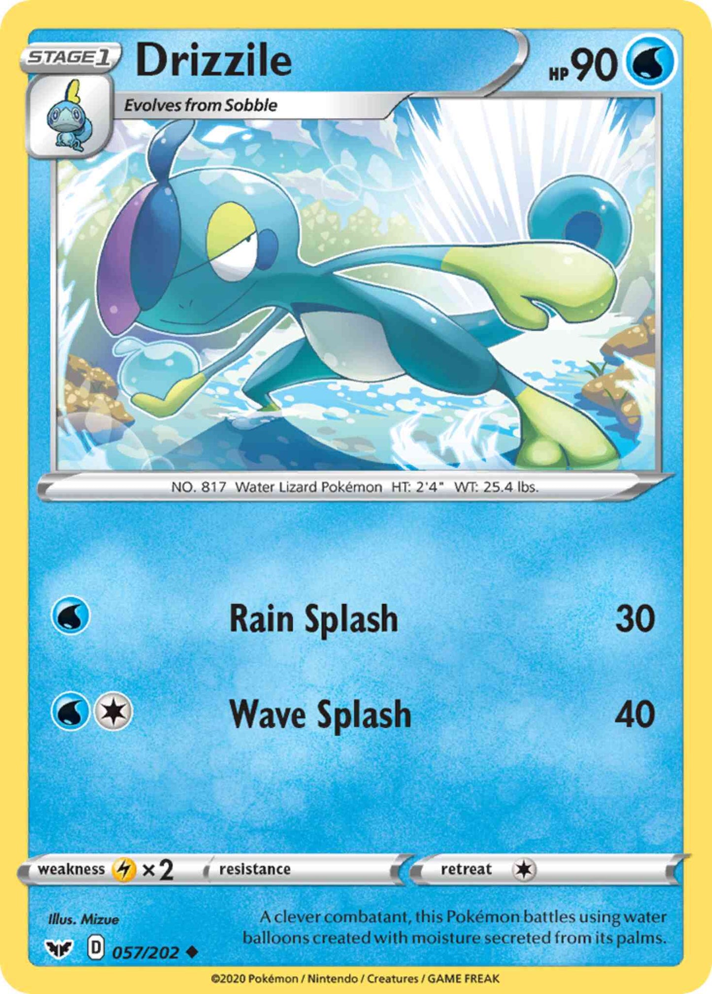 Drizzile - 057/202 - Uncommon [swsh1-057] [Reverse Holo]